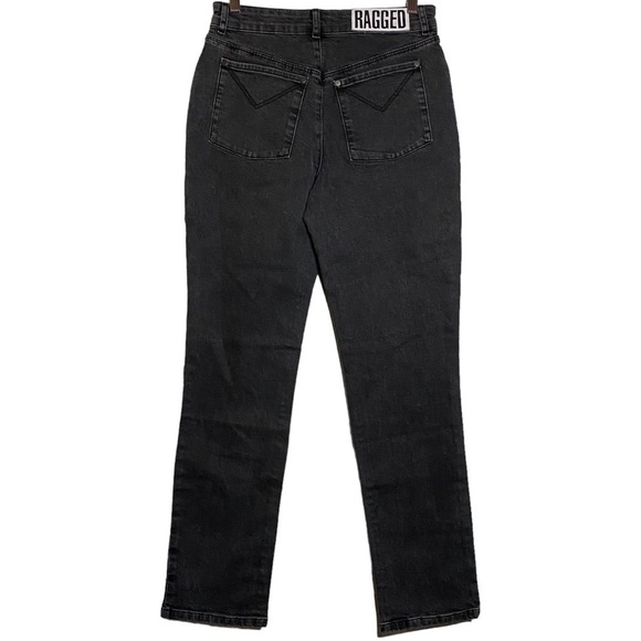 The Ragged Priests High Rise Slim Straight Leg Black Jeans Distressed Ripped 30 - Picture 2 of 15